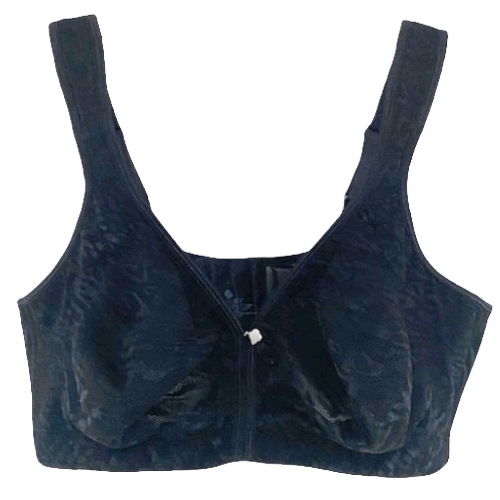 Breezies Black Lace Bra 38DD Wireless & Unpadded Comfort